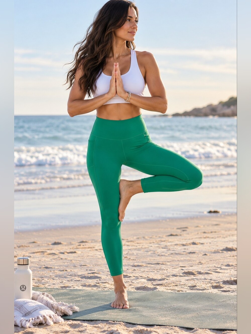 Lululemon Wunder Train 25in high rise with pockets Green size 14 new with tags